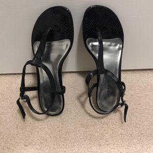 Style and Co Black Snake Print flat sandals